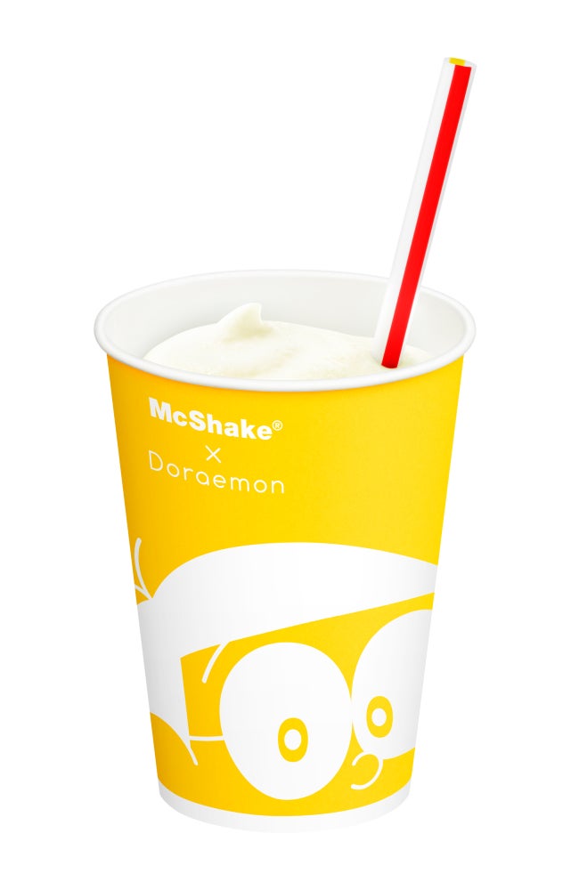 マックシェイク ヨーグル“ド”(ヨーグルト味)(C)藤子プロ・小学館・テレビ朝日・シンエイ・ADK