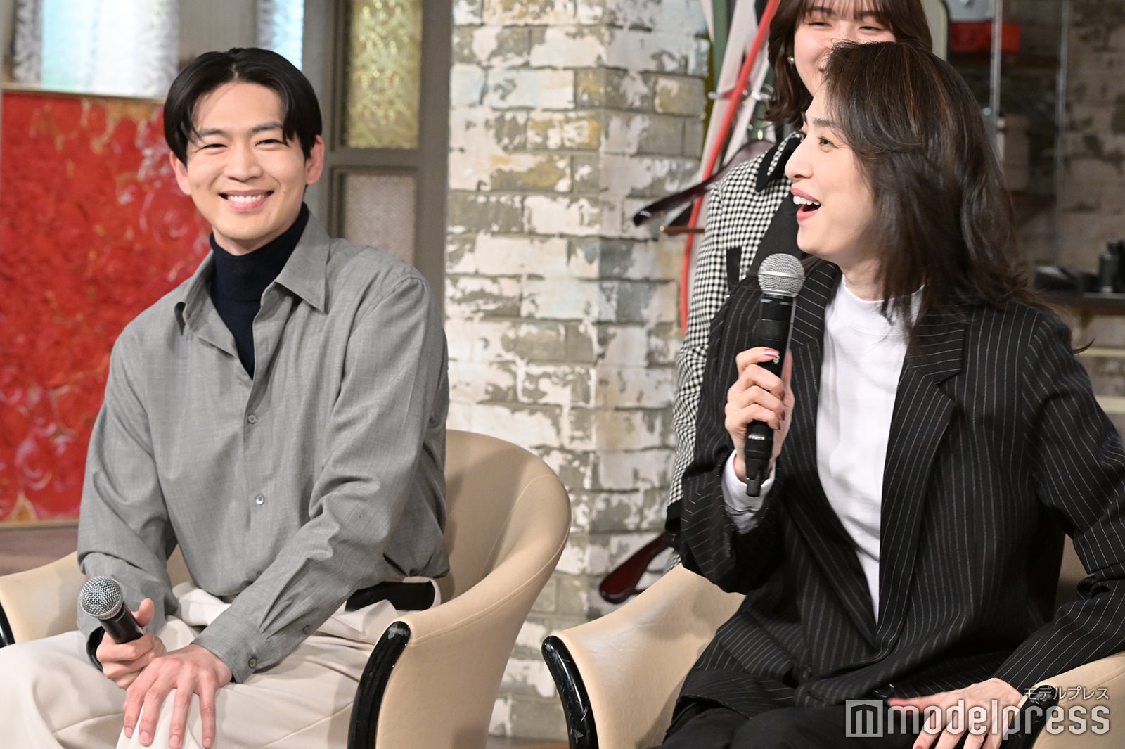 「合理的にあり得ない～探偵・上水流涼子の解明～」制作発表に出席した松下洸平、天海祐希（C）モデルプレス