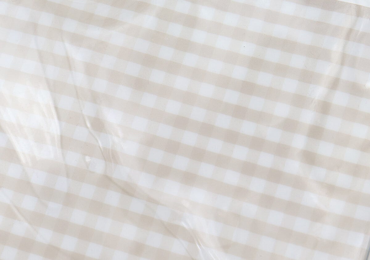 ダイソーのギンガムチェックPVCトートバッグ　素材