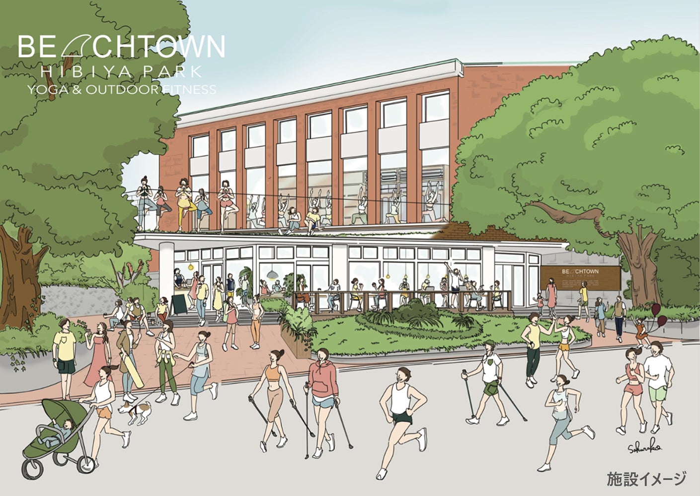 日比谷公園にスポーツコミュニティ「BEACHTOWN」ヨガ＆ランナー向け設備を完備