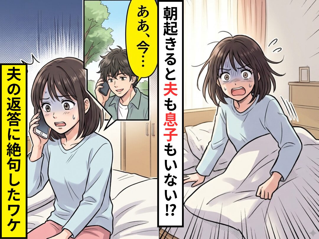 朝目を覚ますと…夫と息子がいない！？夫に電話すると⇒夫「ああ、今…」妻が絶句する答えが返ってきた話