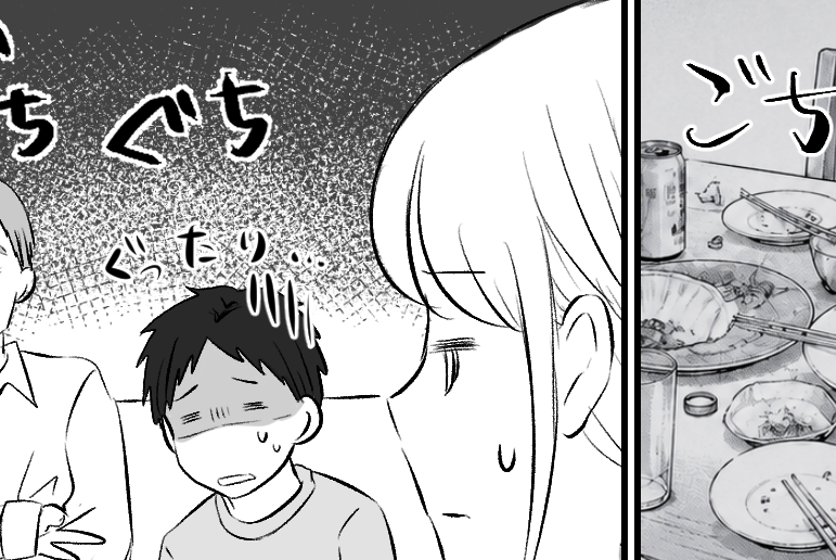 ＜義両親の宿泊、拒否します！＞良い嫁キャンペーン終了。テンパる夫を残し寝室へ避難【第5話まんが】
