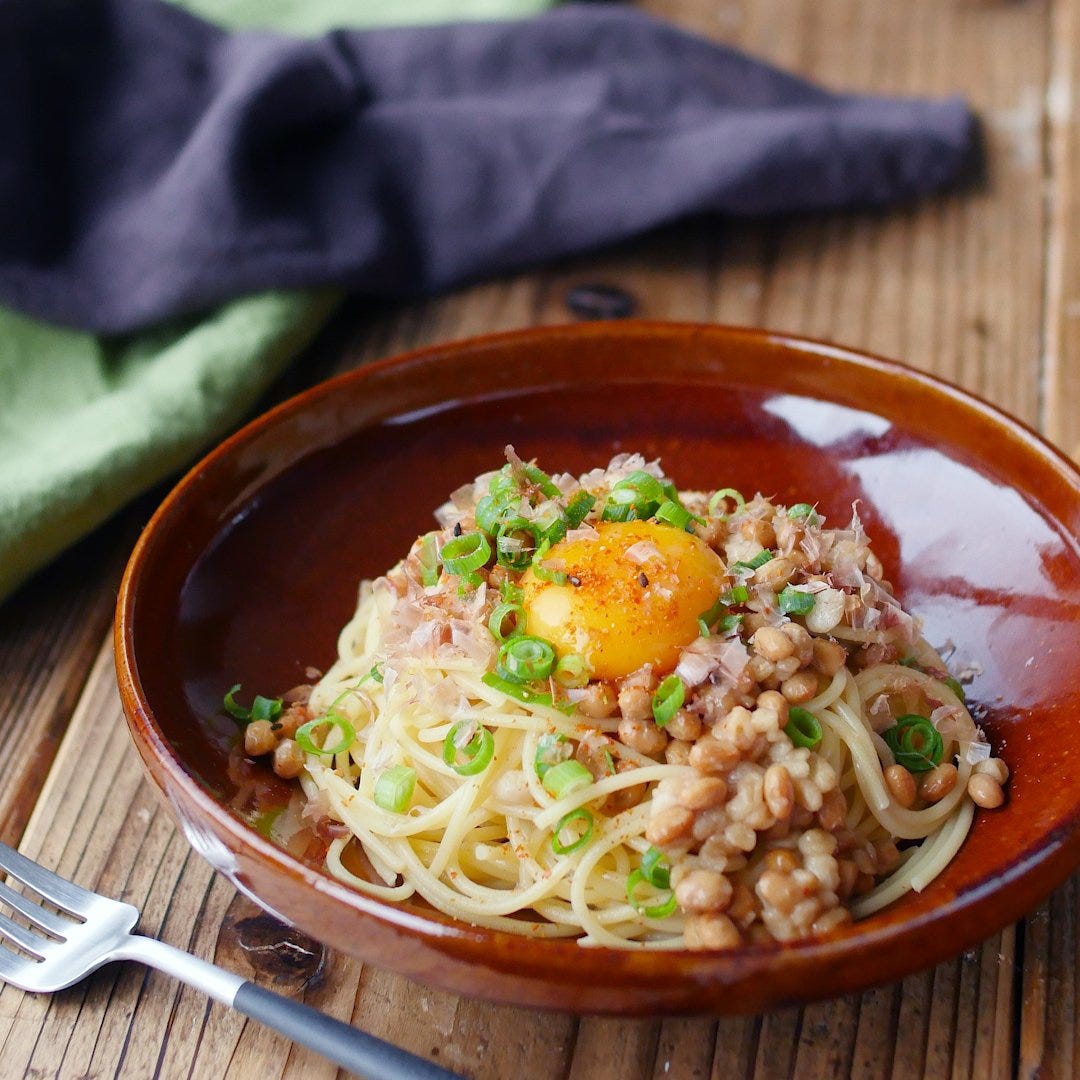 ぱぱっとすぐ麺。納豆和風パスタ