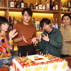  「俺の話は長い」出演の（左から）きなり、杉野遥亮、生田斗真、安田顕（C）日本テレビ
