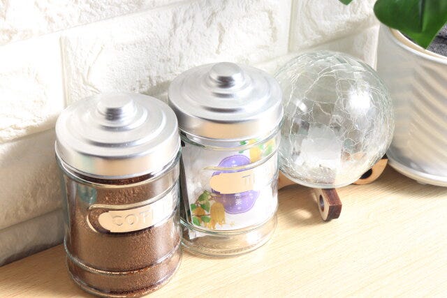 ダイソー　ガラスキャニスター（約500mL、3種アソート）　使用例