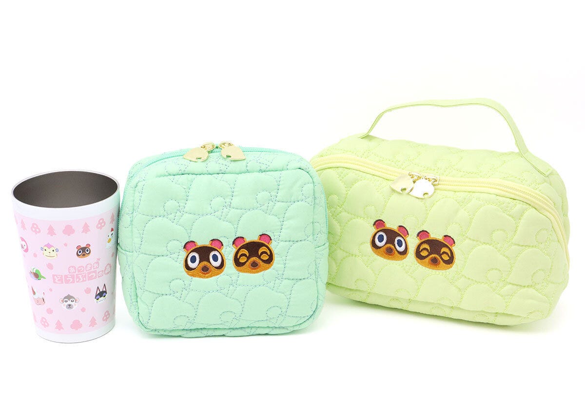 宝島社どうぶつの森はっぱ柄キルティングポーチ