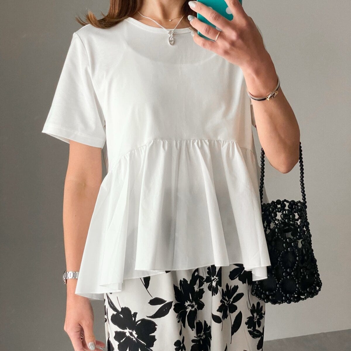 GU　布帛コンビネーションT　オフホワイト