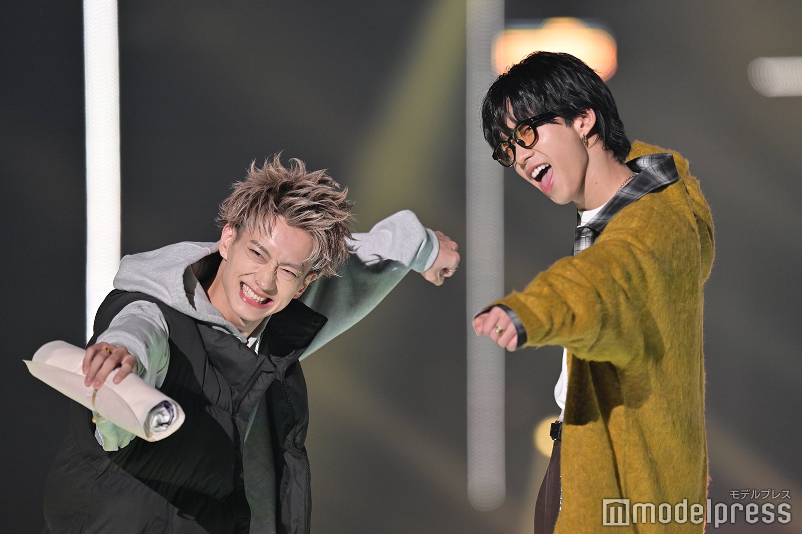 「ひき肉です」を披露するもーりー、しゅーと（C）モデルプレス