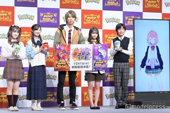 (左から)武藤小麟、武藤十夢、はじめしゃちょー、景井ひな、加藤憲史郎、笹木咲(C)モデルプレス