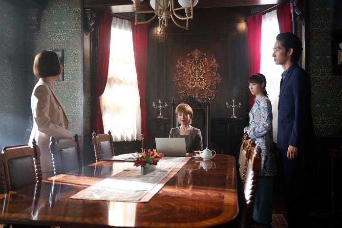 松雪泰子、小柳ルミ子、福原遥、上杉柊平「マル秘の密子さん」第9話より(C)日本テレビ