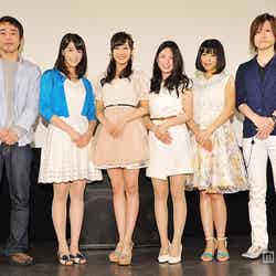 左より：菊地正和監督、眞嶋優、前田希美、長谷川とわ、範田紗々、アイムシアン氏