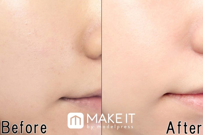 Before:素肌 After:レブロン/カラーステイ メイクアップ/180 使用 (C)メイクイット